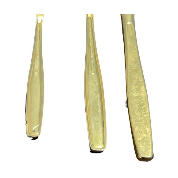 Rogers Cutlery Co. Stainless Gold USA Salad Dinner Fork Butter Knife Vintage - Picture 7 of 7